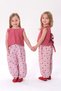 Girl's Heart Patterned Balloon Pants and Tie-Back Vest Top and Bottom Set - 3