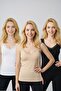 3-Pack Women's Thick Strap V-Neck Cotton Lace Undershirt - Flexible, Comfortable, Stylish Daily Underwear Set of Three