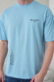 Men's the Wisdom Written Minimalist Modern Typography Printed Round Neck Blue T-Shirt - 3