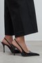 Gloria Black Patent Leather Belt Detail Pointed Toe Women's Heeled Shoes - 7
