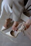 Pointed Toe, Back Bow Detail, Ankle Strap, Heeled Women's Shoes - 3