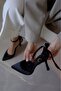Pointed Toe, Back Bow Detail, Ankle Strap, Heeled Women's Shoes