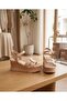 Beige Skin Wedge Heeled Cork Sole Women's Sandals 35181