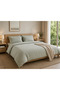Double Duvet Cover Set Khaki Green Striped, Soft Textured Modern Bedding Set 200X220 cm