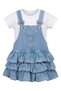 Baby Girl Salopet / Salopet Baby Girl Set with Ruffle Skirt Baby Girl Salopet 2-Piece Set 9-12-18-24 Months - 3