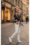 Girls' New Season Stylish Crown-Embellished Belted Bluz with Pants 4-Piece Set Top and Bottom Set - 3