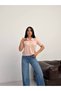 Women's Polo Collar Lace Detailed Cotton Knitwear Blouse