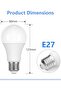 3 عبوات من مصابيح LED E27 بقوة 9 واط و6500 كلفن باللون الأبيض البارد - إضاءة ساطعة موفرة للطاقة - 2