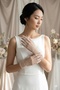 Seravelle Pure Skin White Tulle Bridal Gloves – Second-Skin Effect Elegant Wedding Accessory - 2