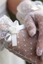 Veramira White Tulle Bridal Gloves – Elegant Wedding Accessory with Polka Dot Lace Wrist Detail