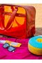 Neon Faux Leather & Colorful Transparent Pvc Washable Beach Bag with Wet and Sandy Item Pocket - 2