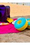 Neon Faux Leather & Colorful Transparent Pvc Washable Beach Bag with Wet and Sandy Item Pocket - 6