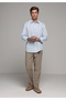 Regular Fit Mid Waist Straight Leg Men's Beige Trousers - 3