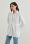 Waist-Tied Cotton Poplin Shirt Ecru - 4