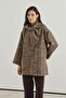 Self-Patterned Tweed Tunic with Scarf Detail