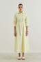 Ribbed Detailed Shirt Dress Yellow