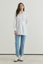 Waist-Tied Cotton Poplin Shirt Ecru - 3