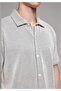 Regular Fit Polo Collar Striped Men's Gray Short Sleeve T-Shirt - 4