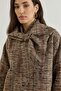 Self-Patterned Tweed Tunic with Scarf Detail - 2