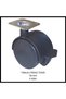 Furniture caster with brake, 50 mm (4 pieces), office chair, cabinet, etejer, 360 degree swivel - 3