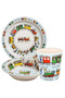 Melamine Food Plate, Bowl and Drinking Cup - Trains