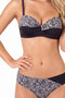 Black Zebra Patterned Strapless Bikini Set - 2