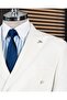 Italian Style Slim Double-Breasted Men's Single Jacket White T13665 - 3