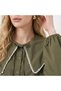Women's Khaki Baby Collar Buttoned Stylish Casual Shirt Hzl26S-Bd1203141 - 5