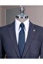 Italian Style Slim Fit Mono Collar Men's Jacket Navy Blue T13792 - 2