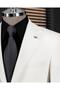 Italian Style Slim Fit Pocket Single Jacket Men's Ecru T14128 - 3