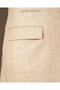 Italian Style Slim Fit Men's Mono Collar Linen Blend Jacket Beige T20083-09 - 5