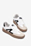 Women's White Black Comfortable Fit Rubber Sole Lace-Up Sneaker - 3