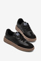 Women's Black Black Comfortable Fit Rubber Sole Lace-Up Sneaker - 2