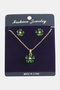Gldisptm Daisy Zircon Stone (91239) Set Necklace-Green - 2