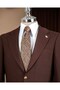 Slim Fit Men's Mono Collar Blazer Jacket Brown T20145-03 - 2