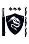Wooden Samurai Set 4 Pieces, Shield + Katana Sword + Ninja Star Kohga + Throwing Knife Kunai, Black