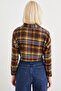 Women's Plaid Crop Lumberjack Shirt - 2