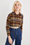 Women's Plaid Crop Lumberjack Shirt - 4