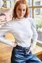 Women's White Princess Sleeve Lycra Blouse BLZ-19001595 - 3