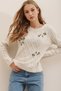 Women's Beige Crew Neck Embroidered Winter Knitwear Sweatshirt ALC-X7352 - 5
