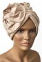 Bonnet Ready Turban Stylish Floral Stitched Lined Beige