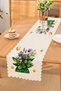 Pastel Colored Flower Design Digital Printed Modern Runner