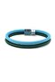 Blue Green Real Leather Metal Magnet Bracelet M016g