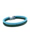 Blue Green Real Leather Metal Magnet Bracelet M016g - 2