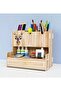 Desktop Organizer Pen Holder Organizer Desktop Organizer Wooden - 2