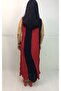 Women's Red Authentic Voile Cotton Ikirenk Strap V-collar Asymmetrical Maxi Dress - 7