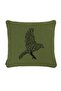 Pillow Cushion Cover Bird Embroidered Green