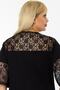 V-Neck Lace Detailed Stone Printed Short Sleeve Slit Blouse - 7