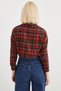 Women's Burgundy Black Plaid Lumberjack Shirt - 3