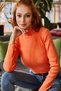 Women's Orange Half Fisherman Ribbed Camisole Body BLZ-19000599 - 3